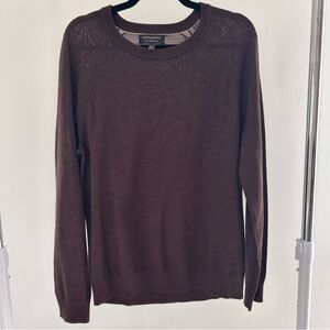 Banana Republic Men's Dark Brown Crewneck lightweight fine merino wool Sweater M
